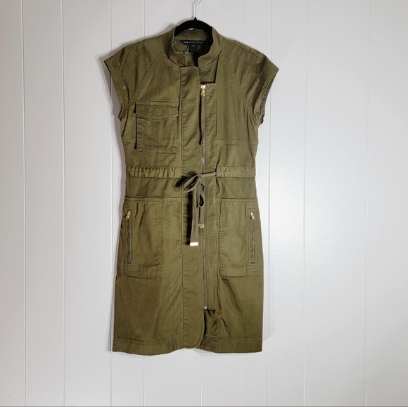MARC by MARC JACOBS | Olive Green | Short Sleeve Utility Mini Dress | Size 8 - Picture 2 of 10